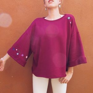Oversized Hand Embroidered Sweatshirt